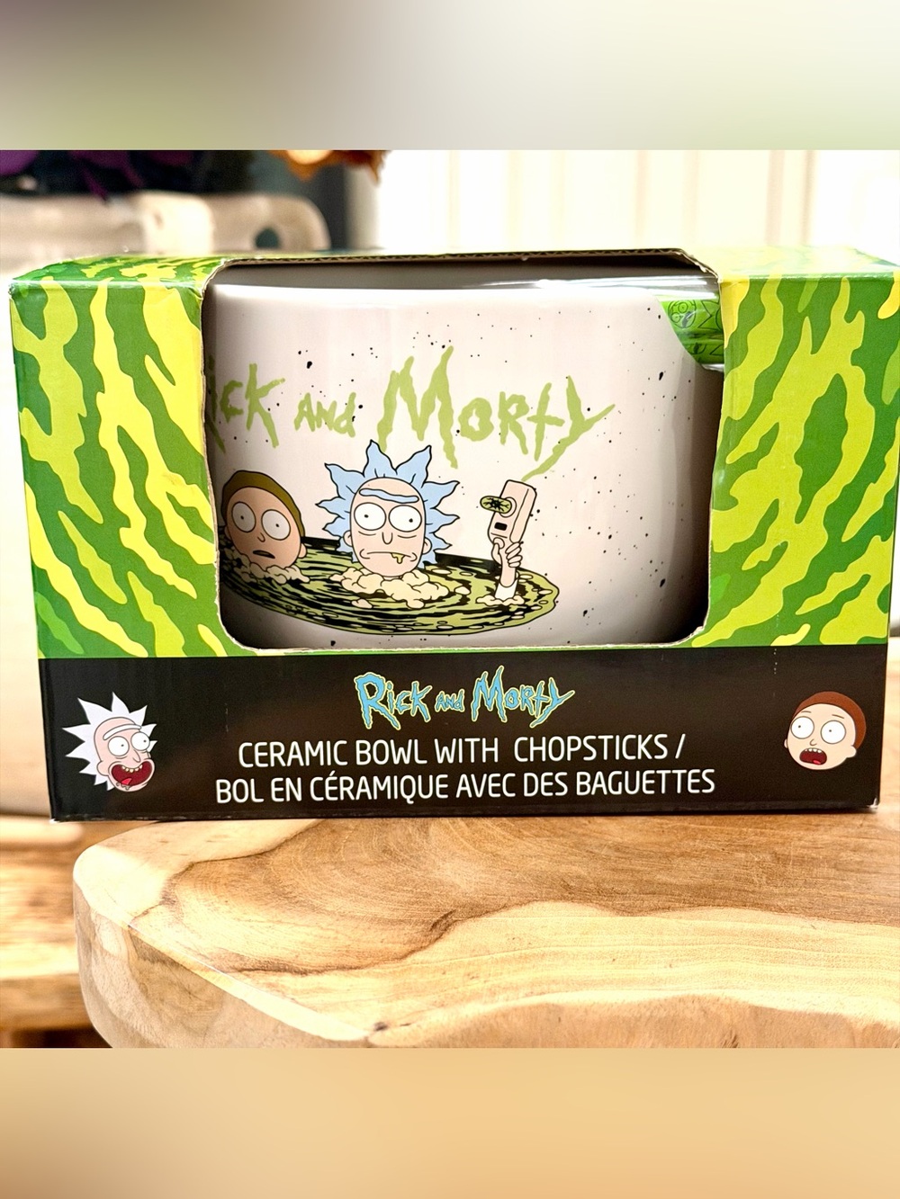 Rick and Morty Ramen Noodle Bowl with Chopsticks
